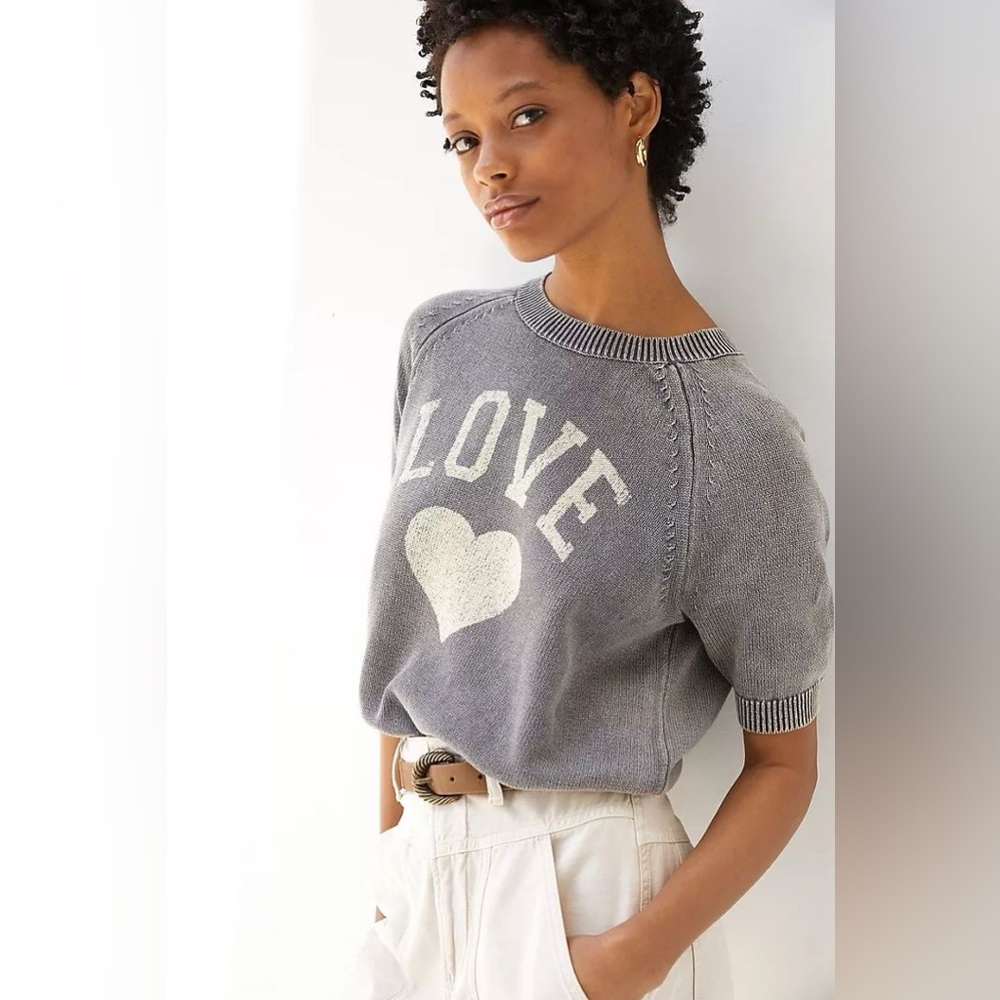 Anthropologie Pilcro Monogram Knit Tee